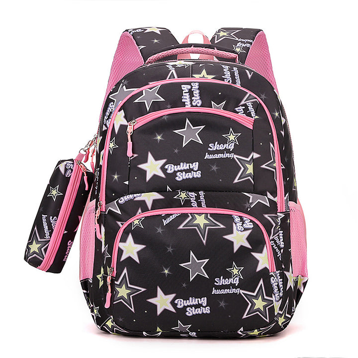 Colorful Star Print School Backpack