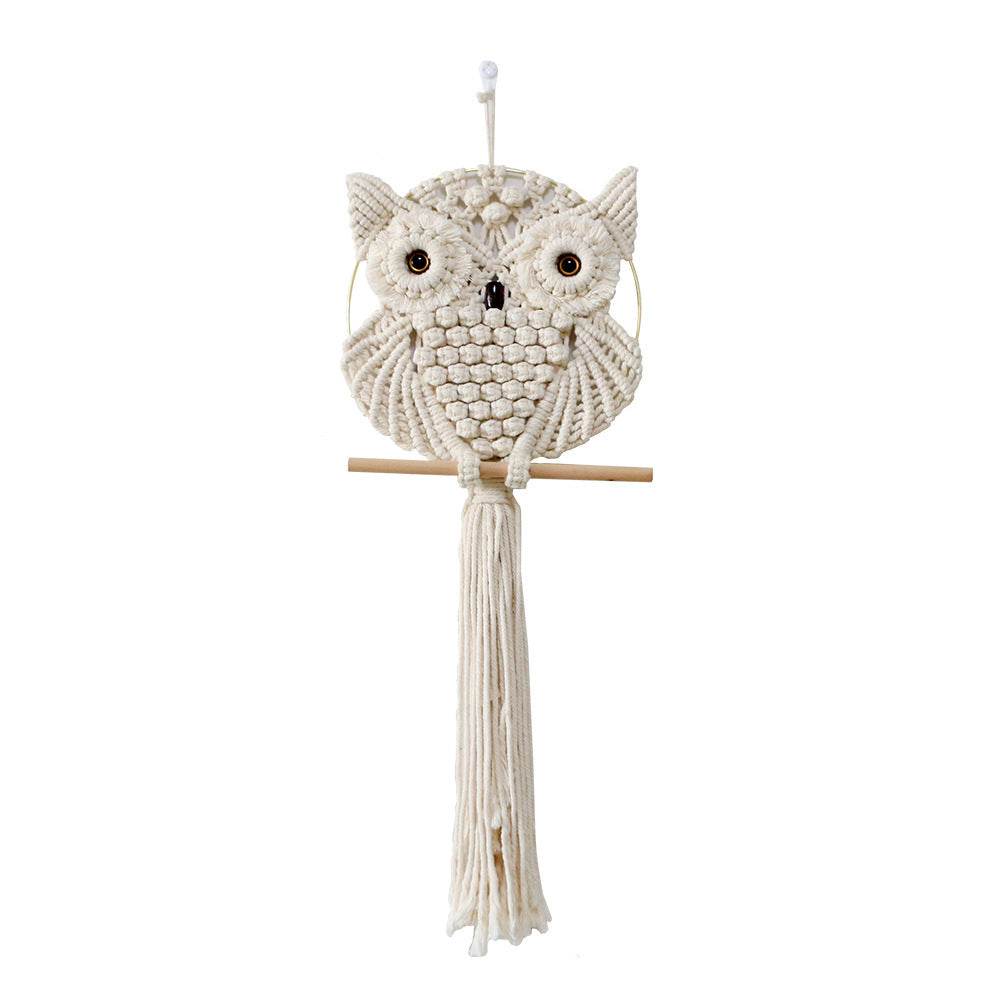 Artful Macrame Wall Hanging In Owl Shape Kalsten