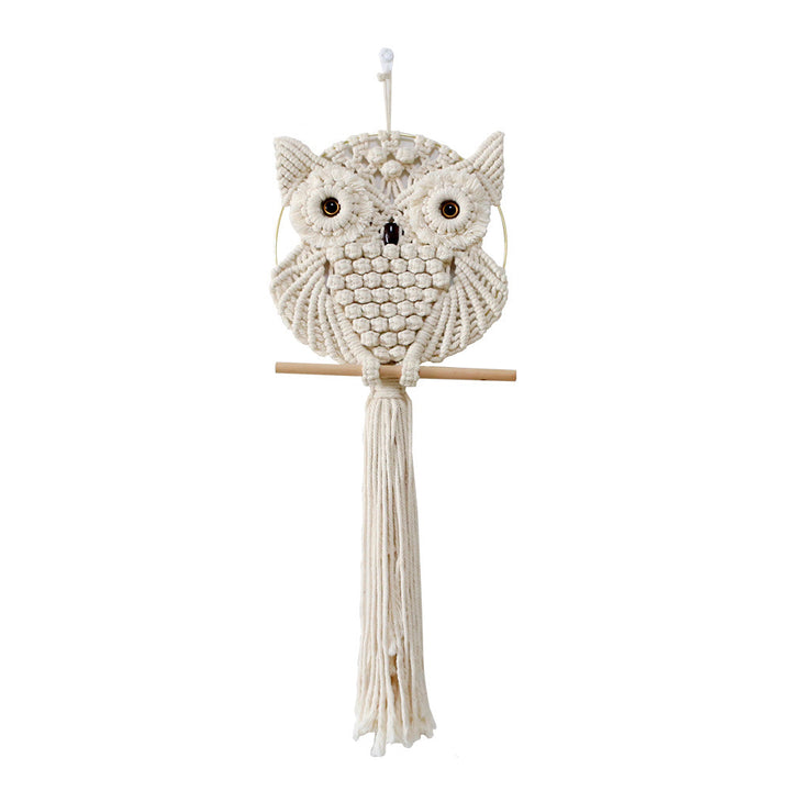 Artful Macrame Wall Hanging In Owl Shape Kalsten