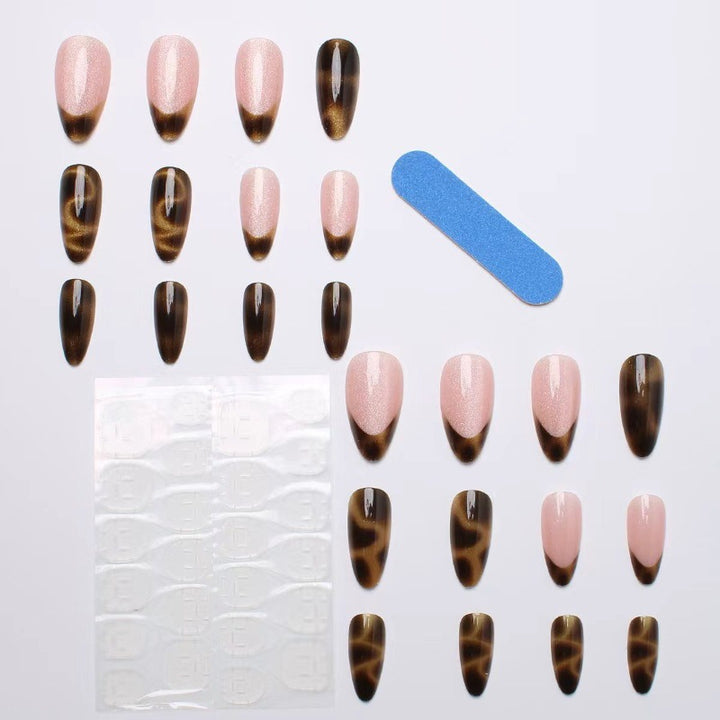 Artifical nails with elegant tortoiseshell tips Kalsten