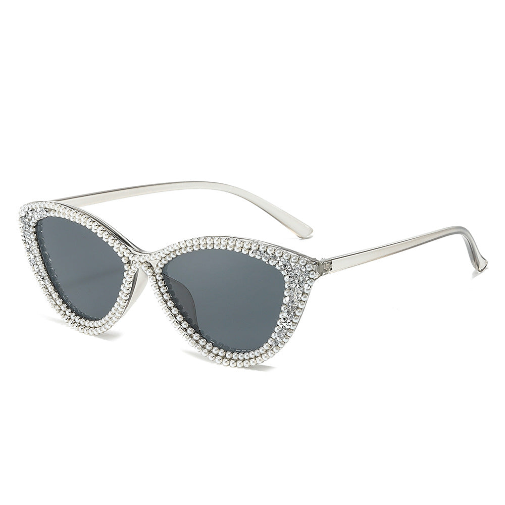 Glamorous Rhinestone-Embellished Cat-Eye Sunglasses Kalsten