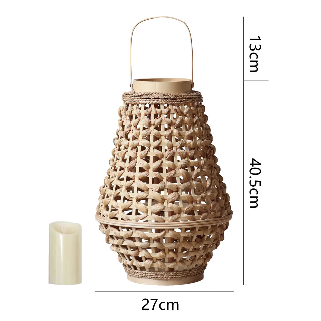 Elegant lantern made of braided rattan Kalsten