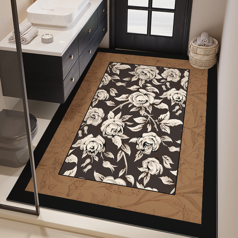 Floral Design Bathroom Mat