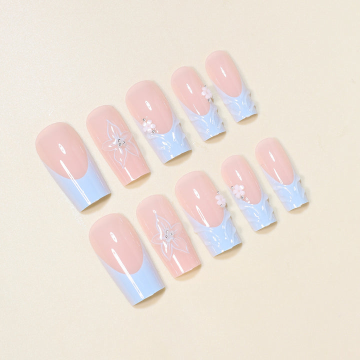 3D Floral Decorative Press-On Nail Art Kalsten