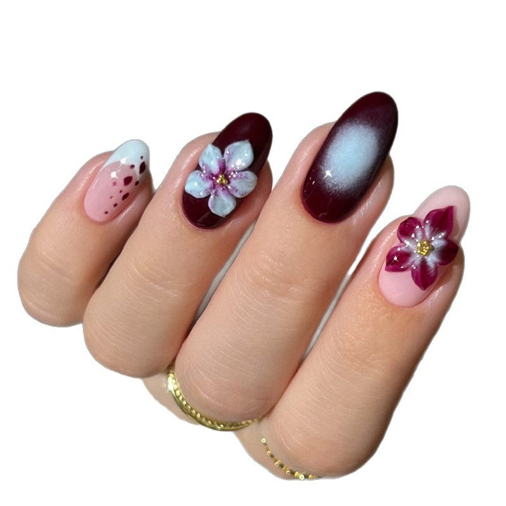 Artistic Floral Acrylic Nail Enhancements Kalsten