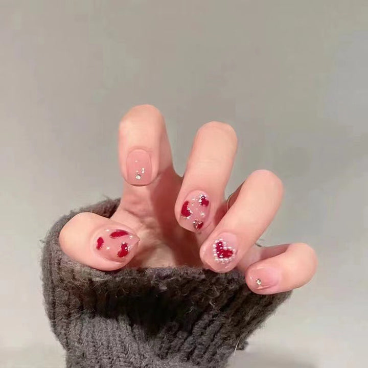 Artistic Heart-Themed Press-On Nail Set
