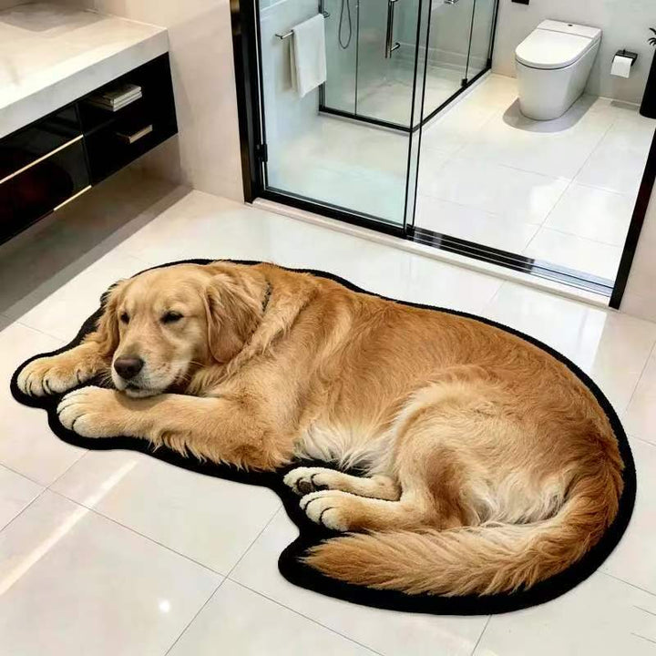 Bear-shaped Plush Floor Mat
