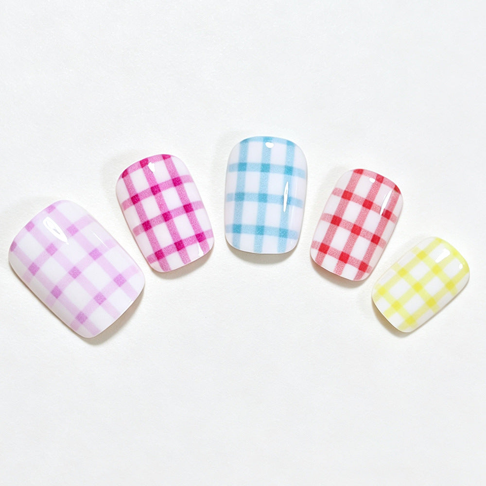 Gingham Pattern Nail Art Wraps Kalsten
