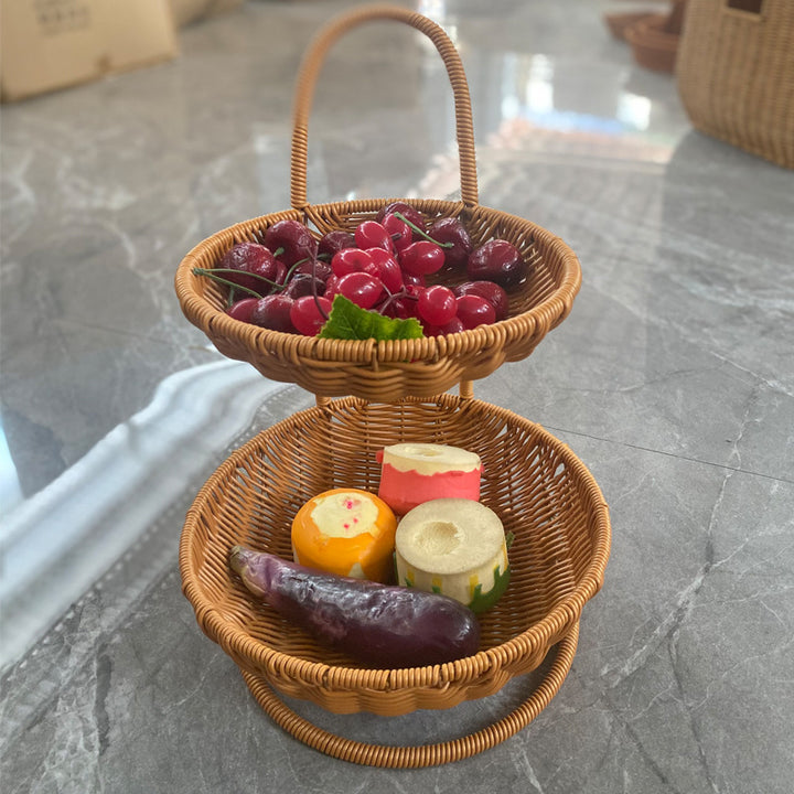 Multi-Tiered Wicker Fruit Display Kalsten