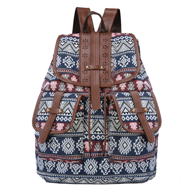 Bohemian Ethnic Print Backpack Kalsten