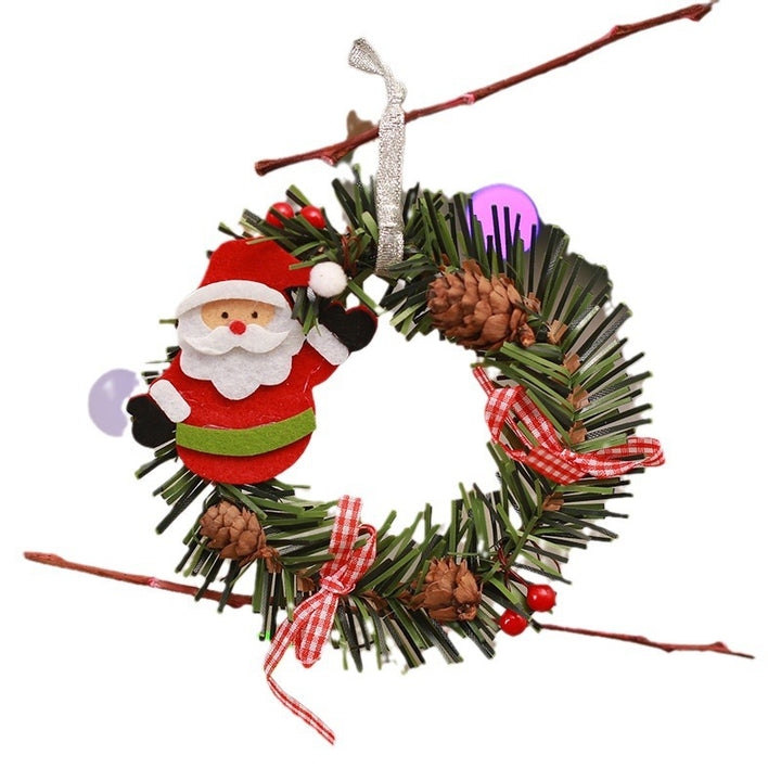 Festive Pine Cone Wreath with Reindeer Decoration Kalsten