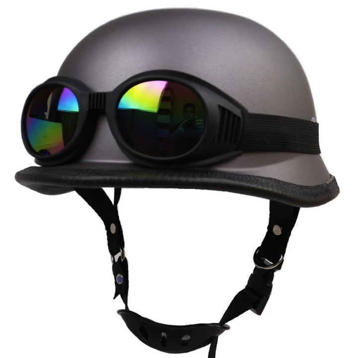 Vintage Motorcycle Helmet with Protective Goggles Kalsten
