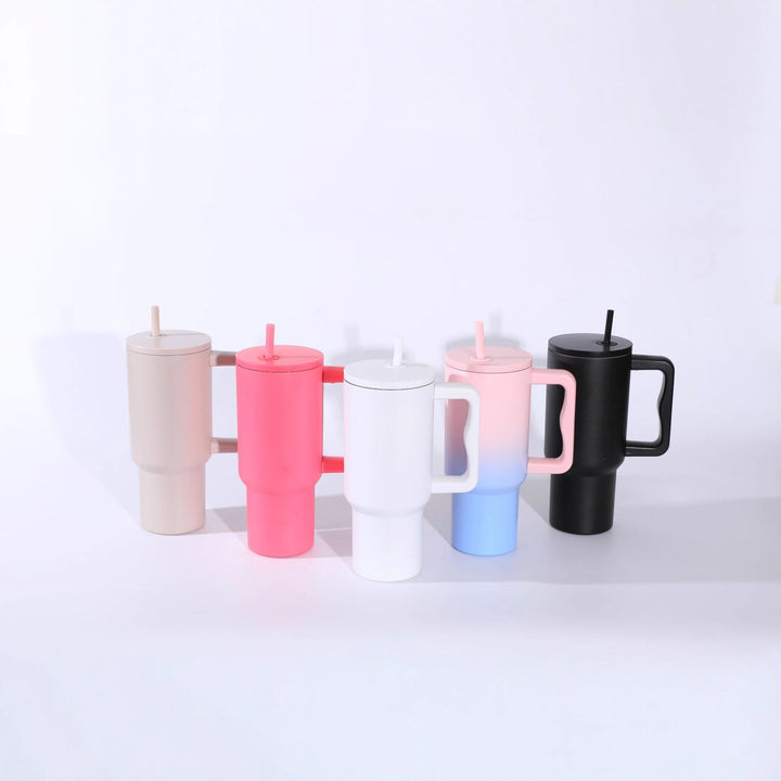 Ladies insulated mug with handle and straw Kalsten