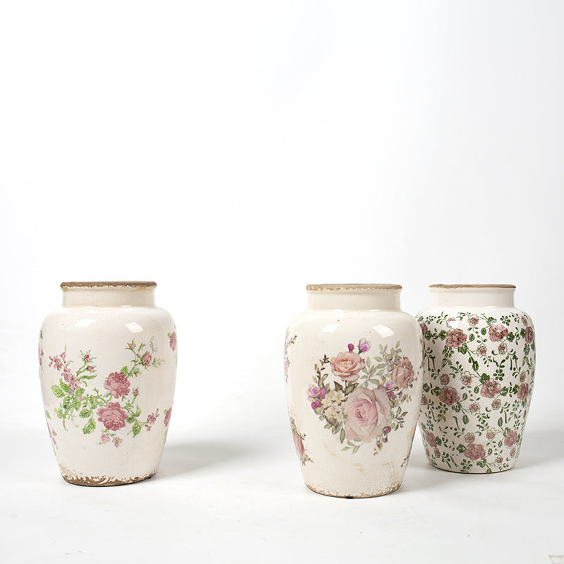 Floral Ceramic Vase with Artistic Design Kalsten