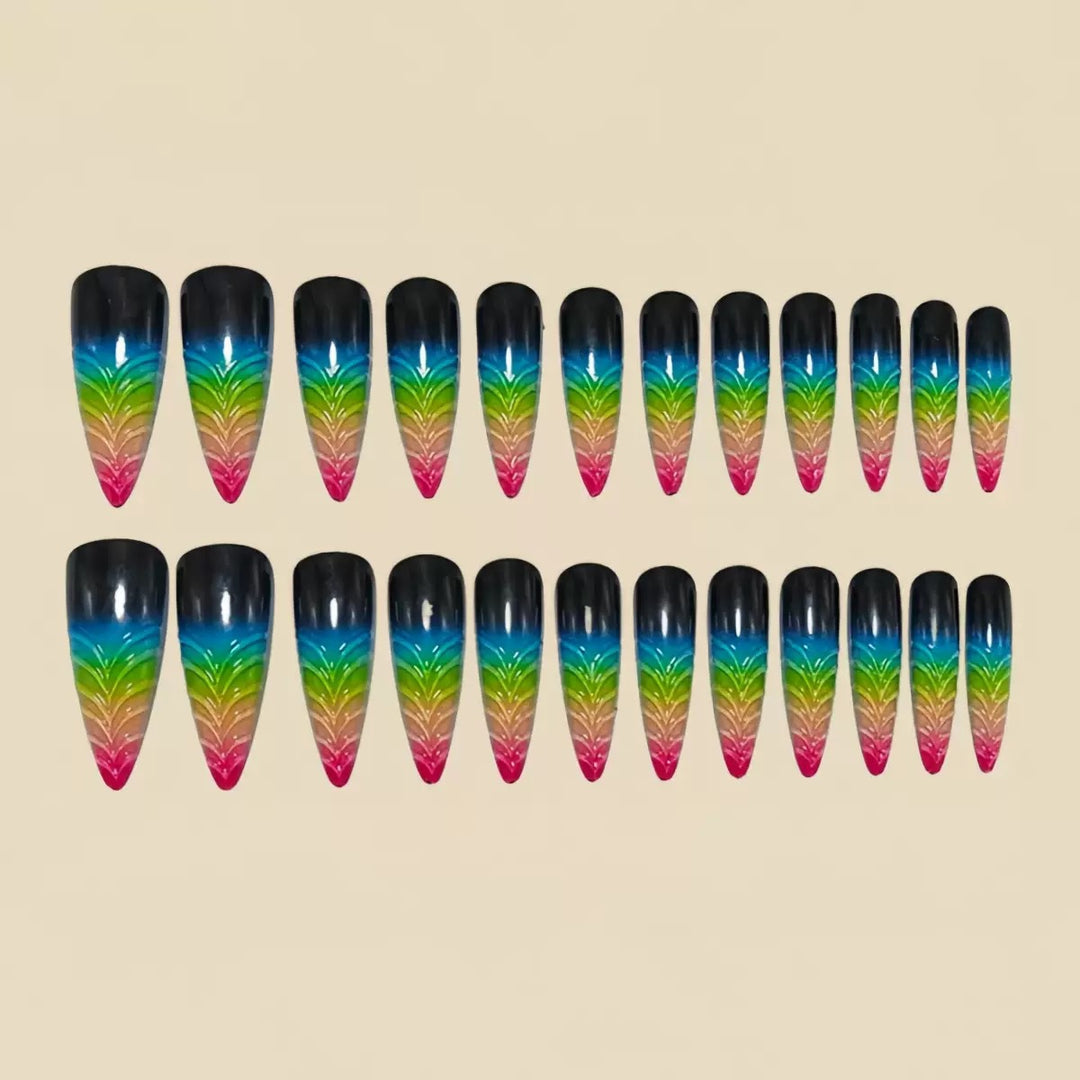 Artistic Leaf-Shaped Nail Extensions Kalsten