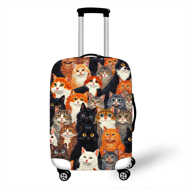 Unisex hard shell suitcase with colorful cat design Kalsten