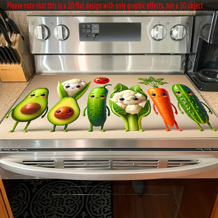Playful Vegetable-Themed Kitchen Mat
