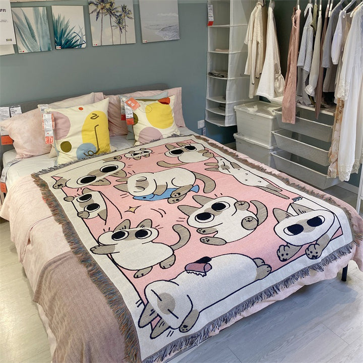 Playful Animal-Themed Throw Blanket