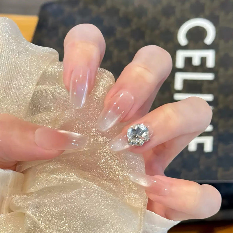 Elegant artificial nail tips with glitter accent Kalsten