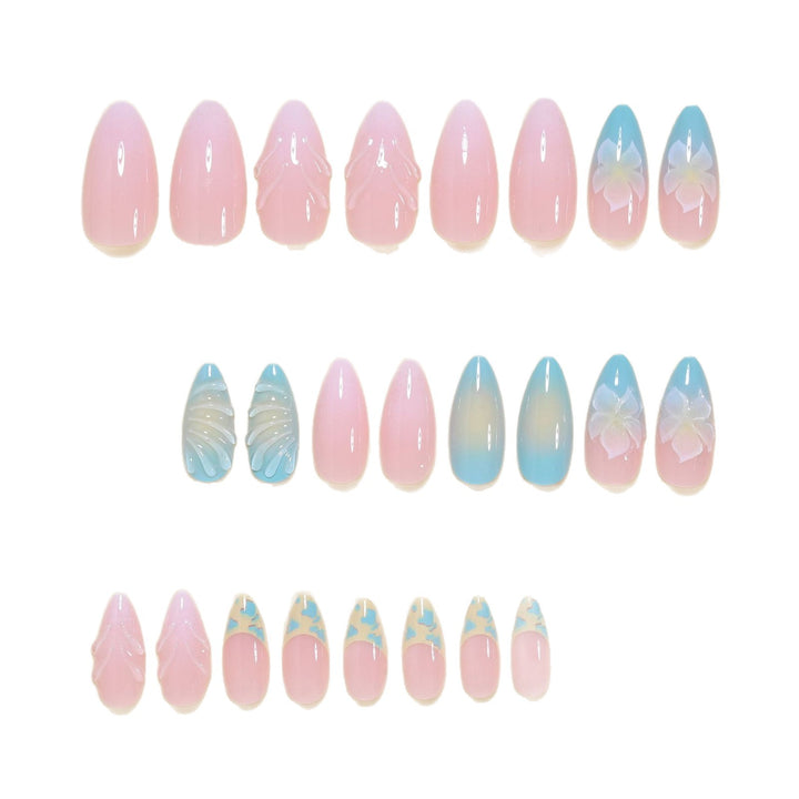 Elegant Floral Sculpted Nail Art Tips Kalsten