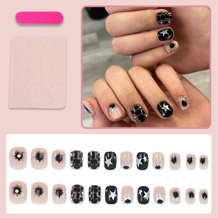 Art nail set with creative geometric designs Kalsten