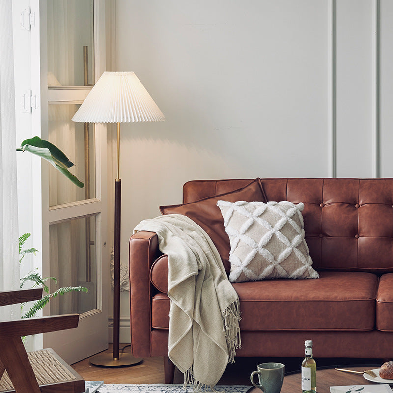 Contemporary Floor Lamp with Pleated Shade