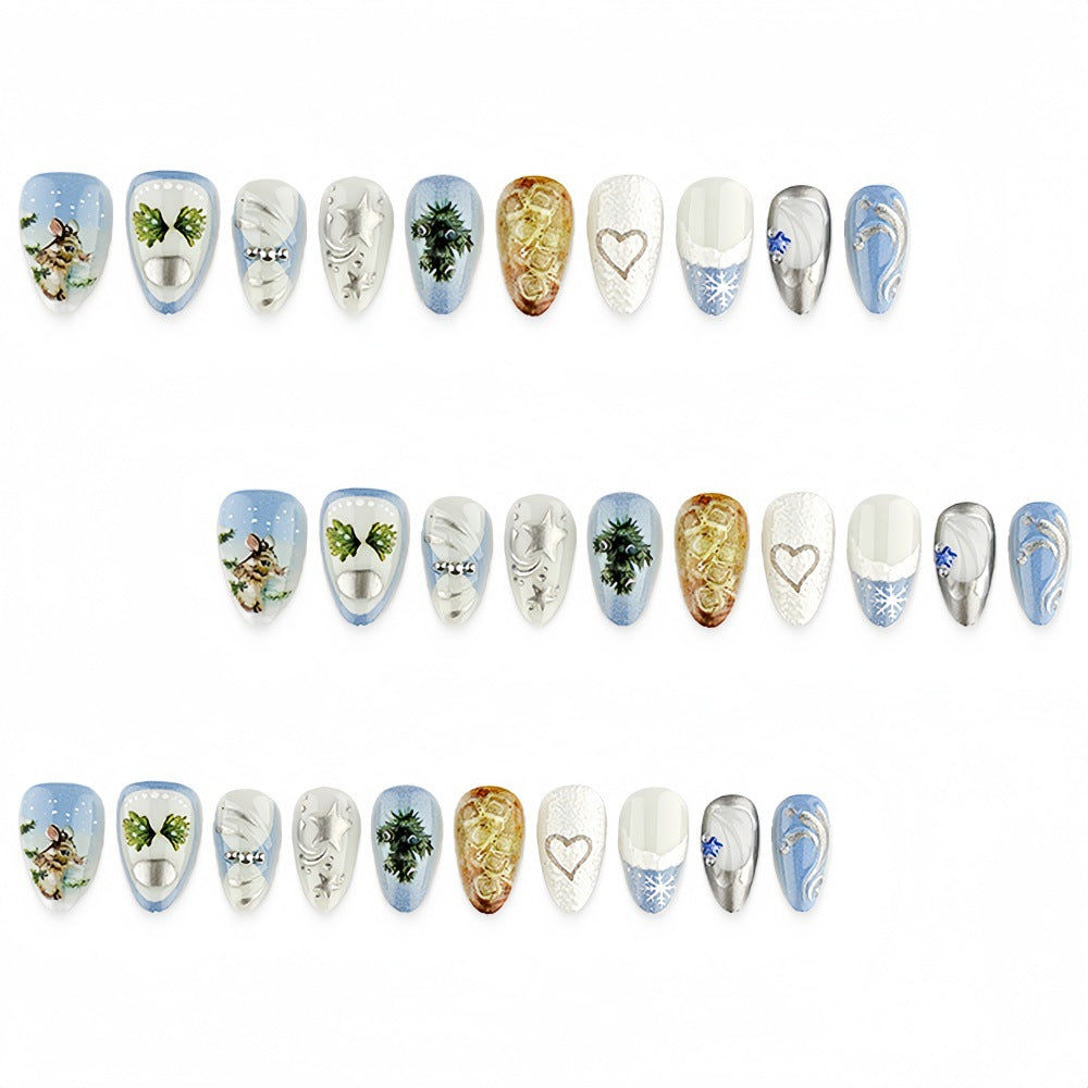 Artificial nails with festive winter motifs Kalsten
