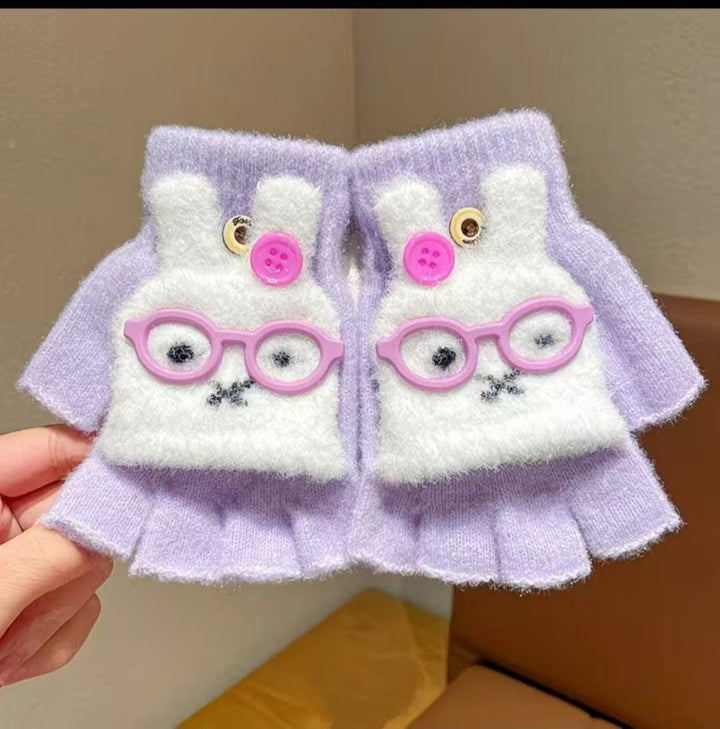 Cute Rabbit-Themed Fingerless Gloves Kalsten