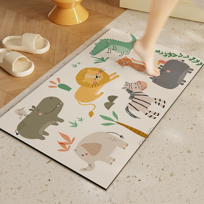 Fun Illustrated Animal Bath Mat Kalsten