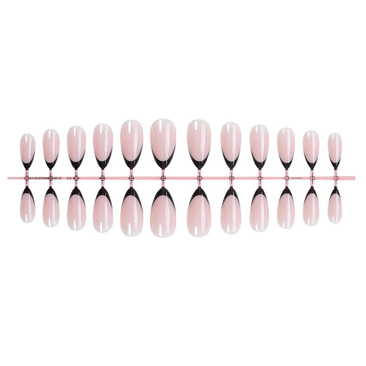 Artificial nail set with elegant black and white lace design Kalsten