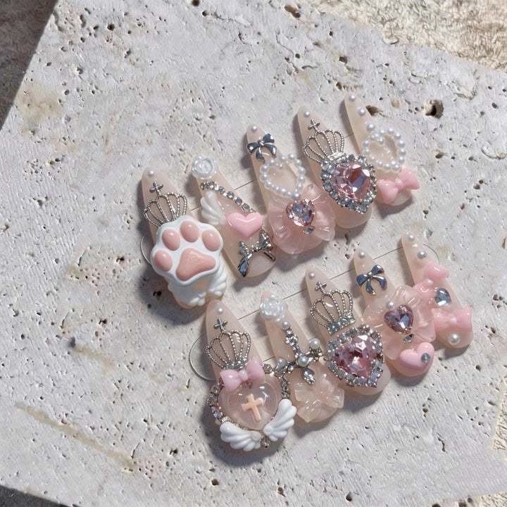3D Decorative Themed Press-On Nail Set