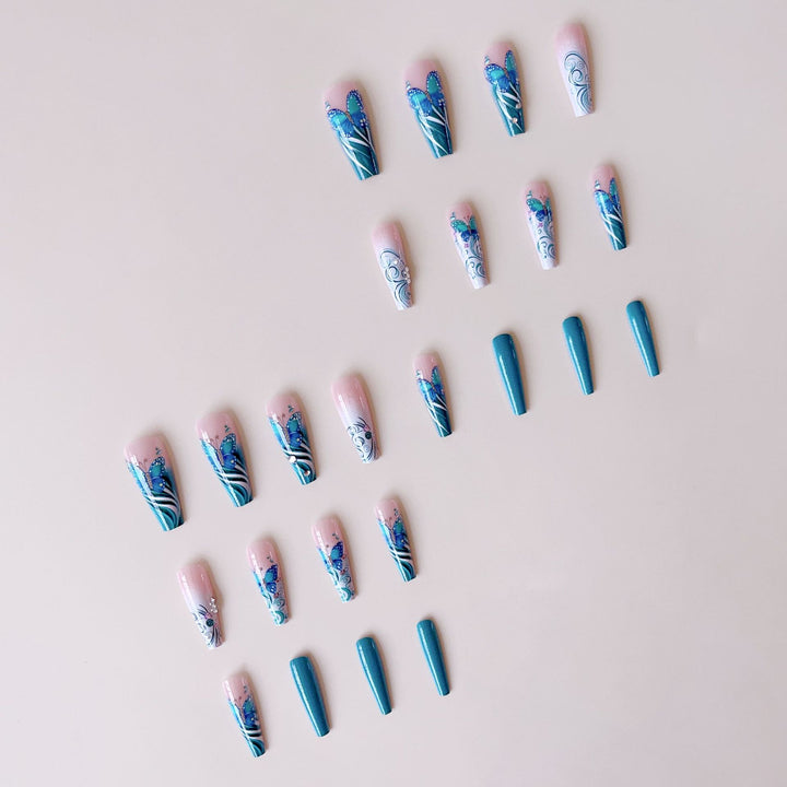 Nail art set with filigree butterfly embellishments Kalsten