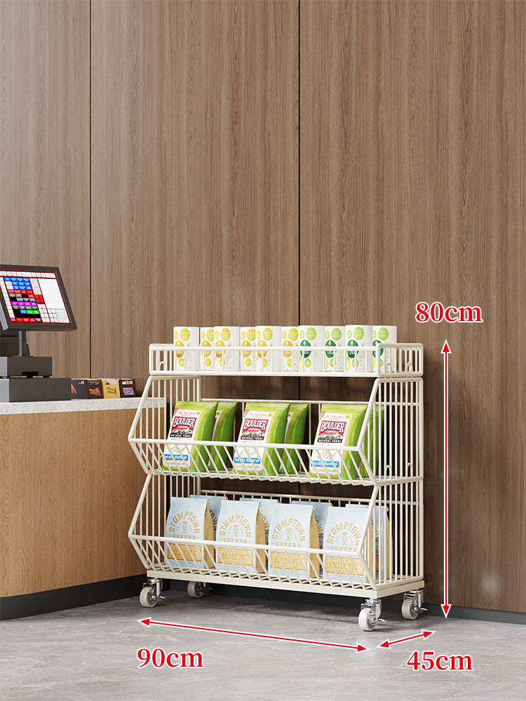 Three-Tier Mobile Wire Basket Organizer Cart