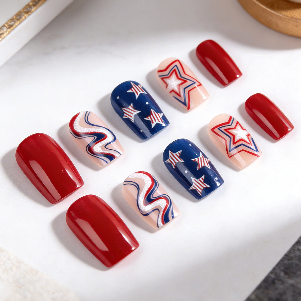 Themed Press-On Nail Art Set with Star Design Kalsten