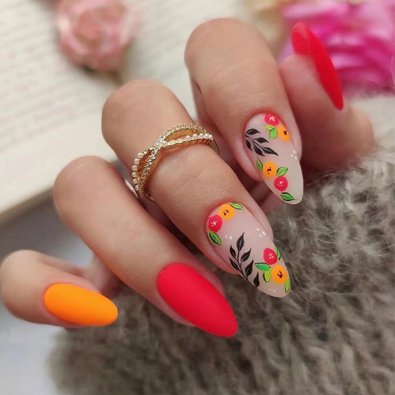 Artful nail extensions with colorful fruity decorations Kalsten