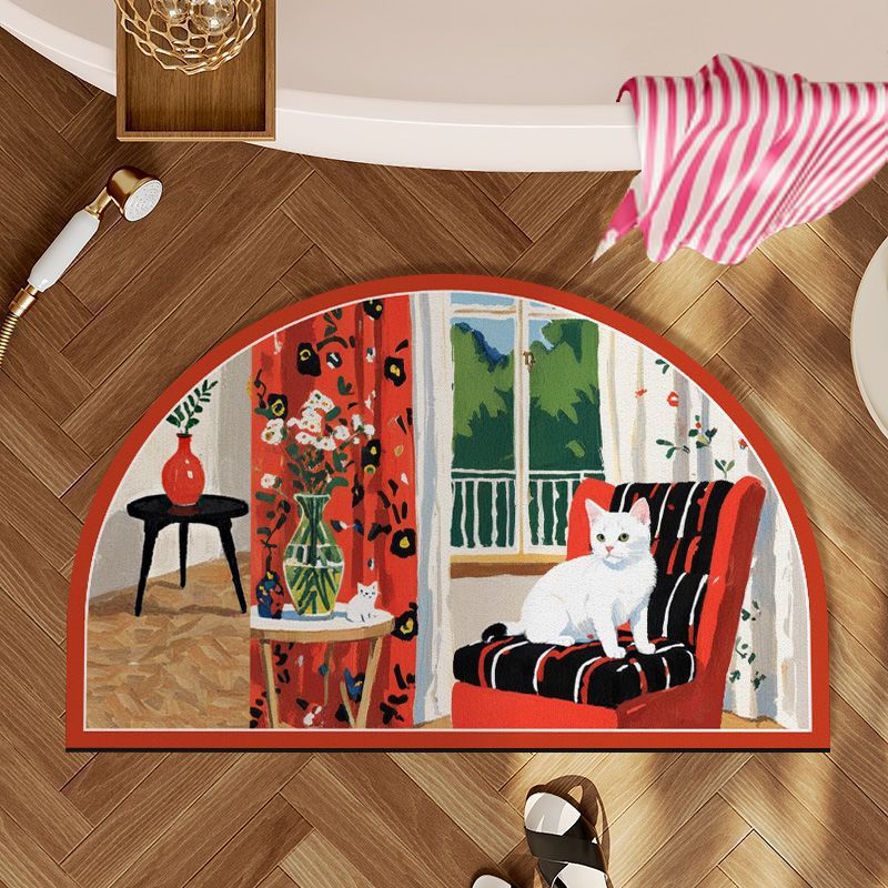 Cat-Themed Bath Mat Kalsten