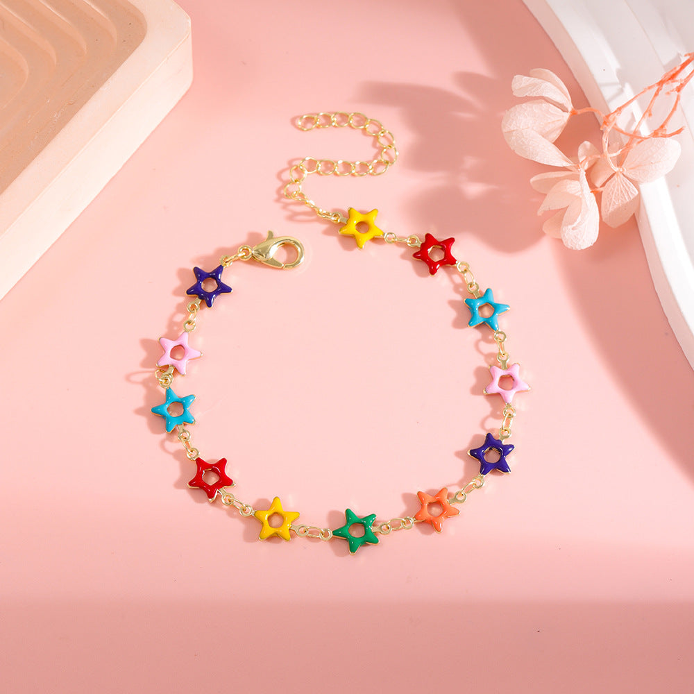 Colorful Star Charm Anklet Kalsten 1788164326