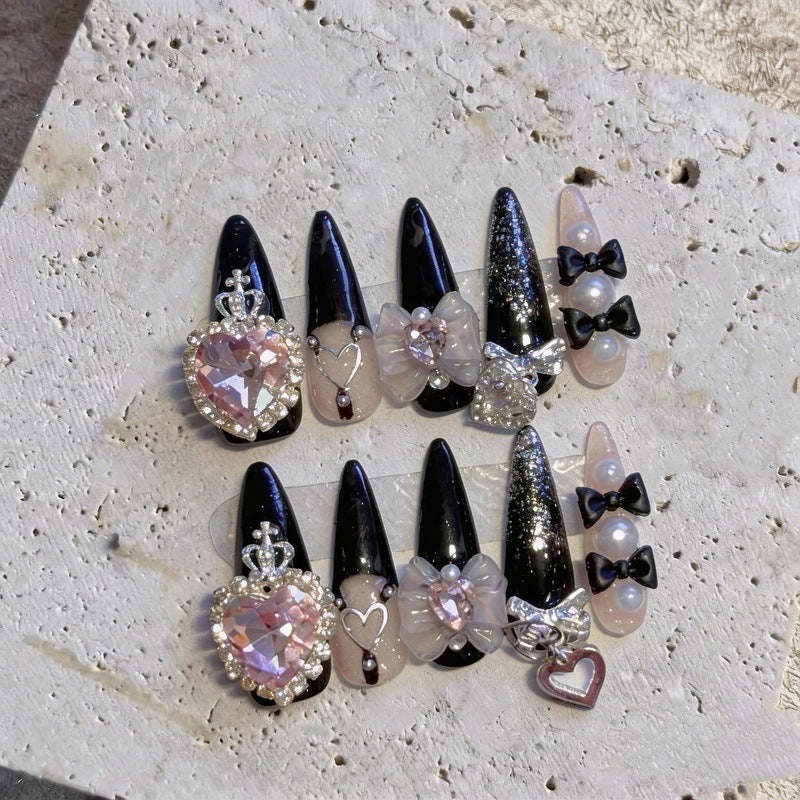 Decorative Rhinestone Press-On Nail Set