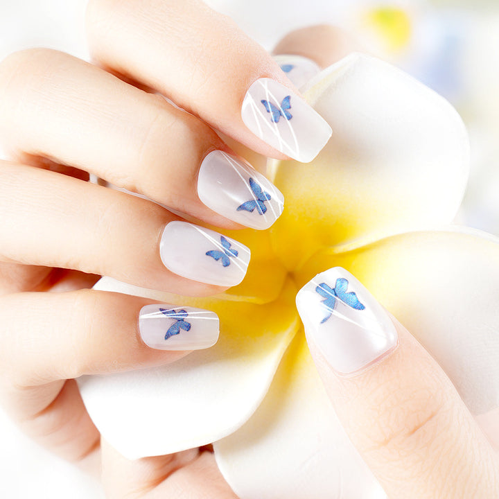 Elegant Butterfly Print Press-On Nail Set Kalsten