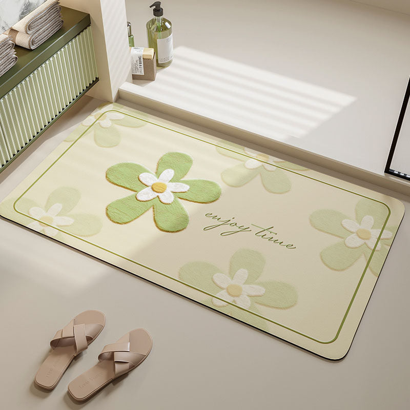 Soft Floral Bath Mat Kalsten