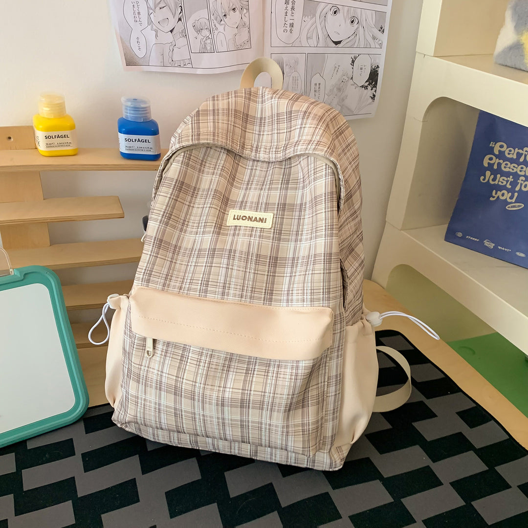 Chic Checked Casual Backpack Kalsten