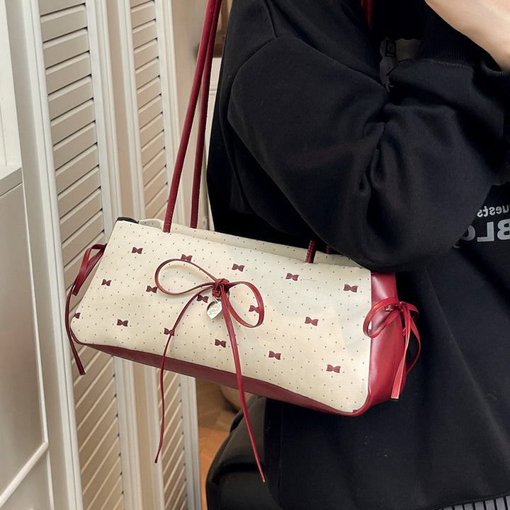 Bow-Accent Handheld Tote Bag