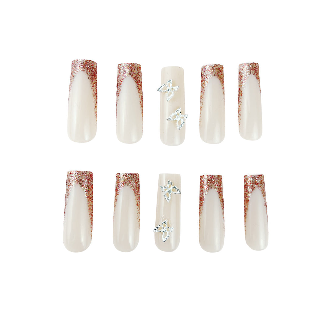 Artistic Long Glossy Almond-Shaped Nail Extensions Kalsten