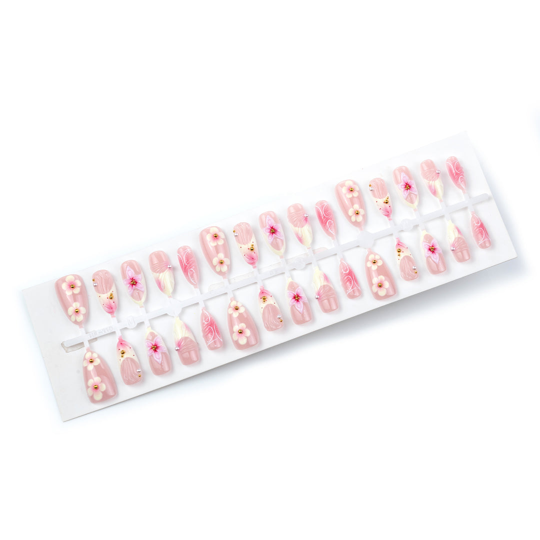 Exquisite Floral Press-On Nail Art Kalsten