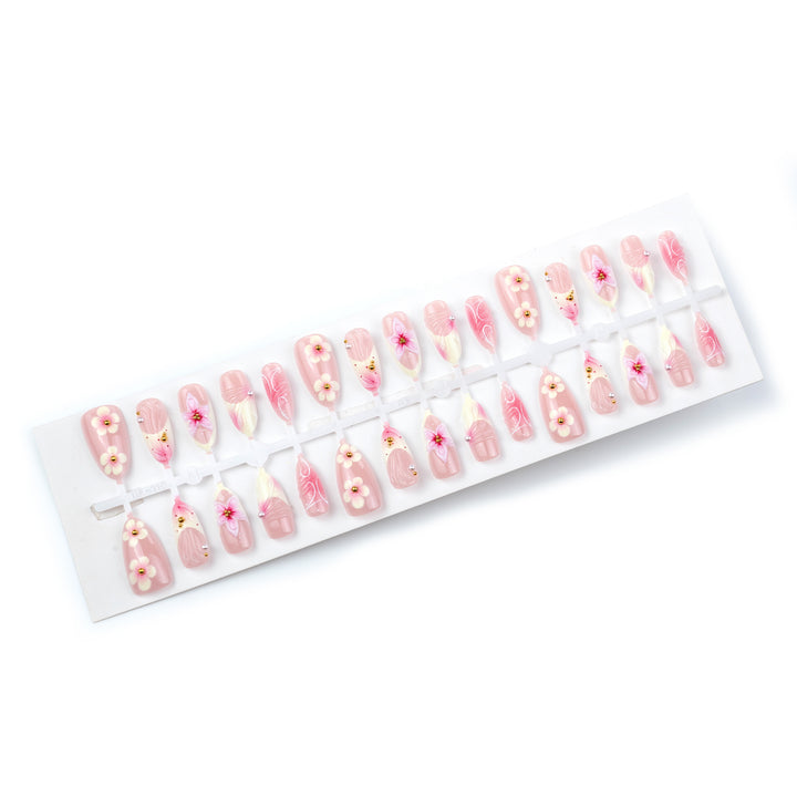 Exquisite Floral Press-On Nail Art Kalsten