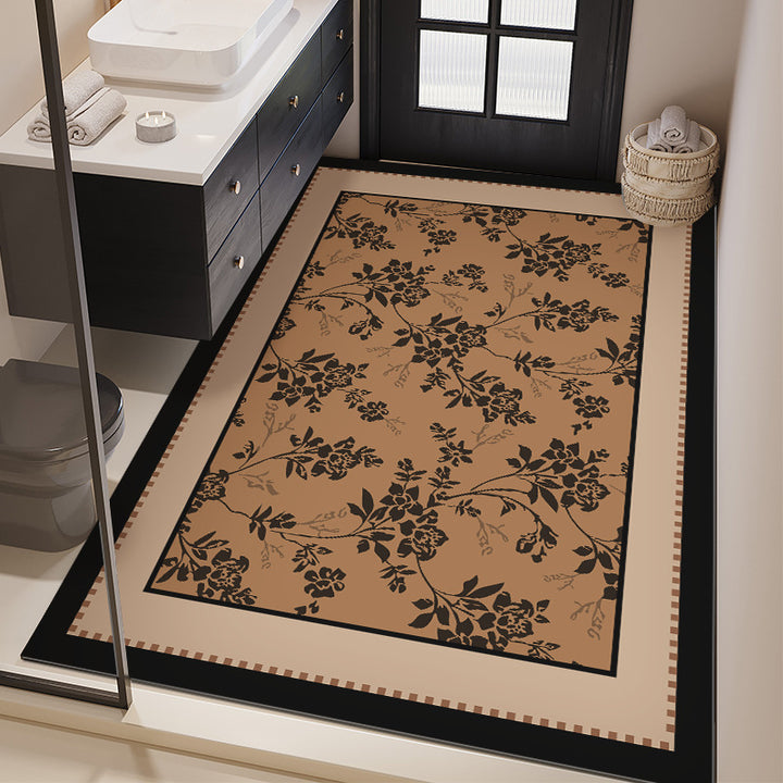 Floral Design Bathroom Mat