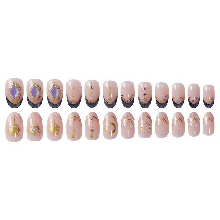 Celestial-Themed Press-On Nail Art Kalsten