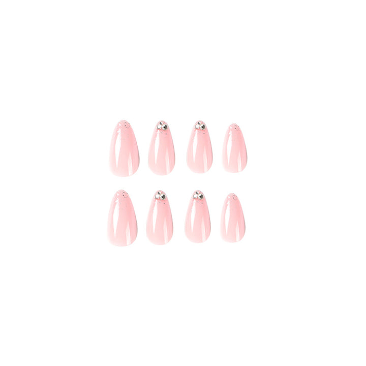 Elegant Nail Art with Glitter and Rhinestone Decorations Kalsten