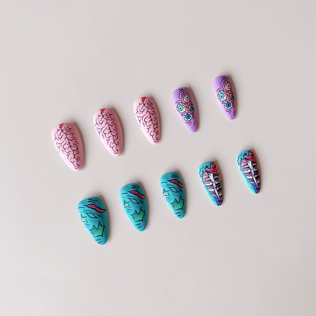 Creative nail art set with colorful 3D designs Kalsten