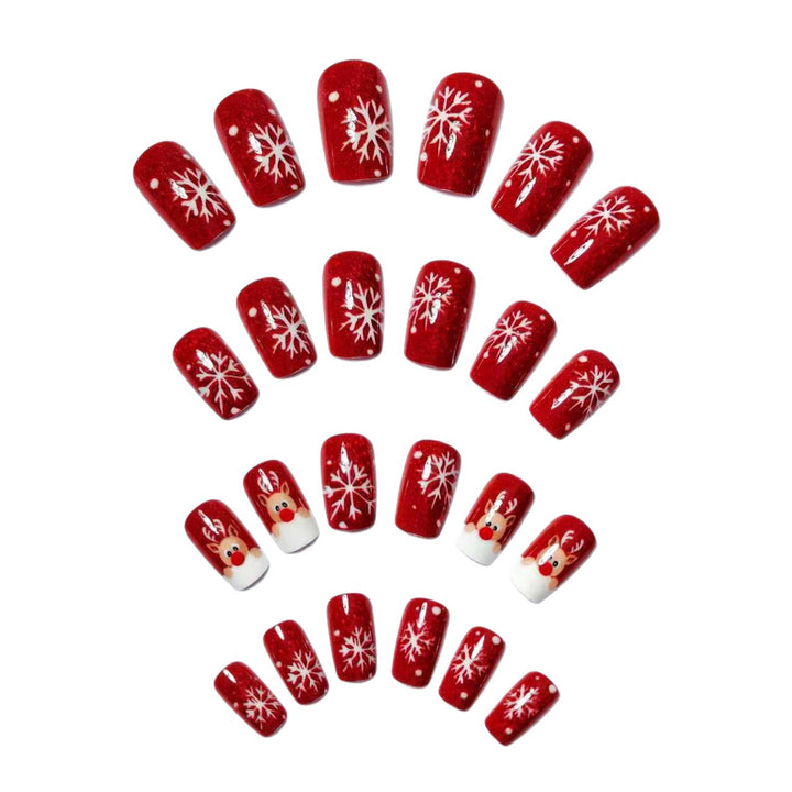 Artificial nails with festive reindeer design Kalsten